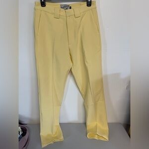 Bogey Boys Men’s The Best Pant Yellow Size 28 NWOT Straight Leg Pleated